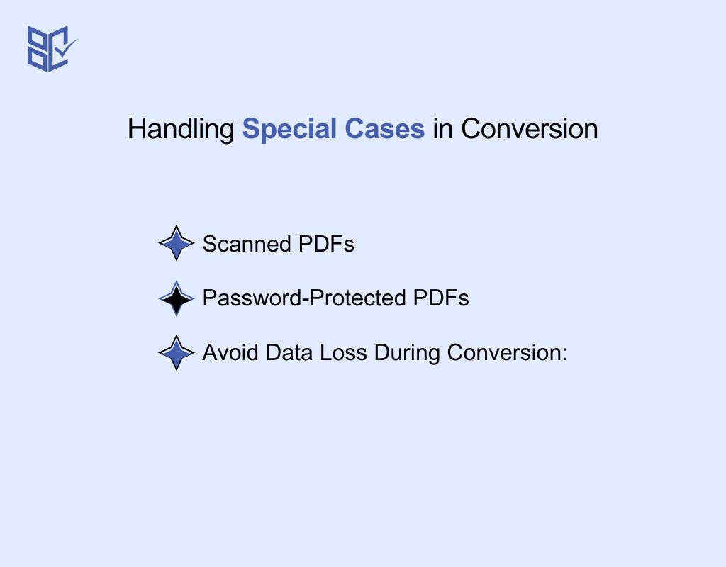 Handling Special Cases in Conversion